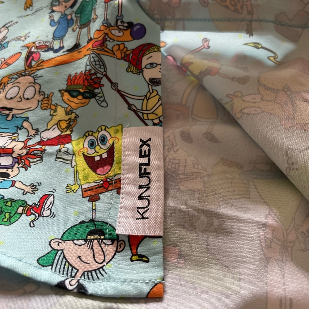 RSVLTS Nickelodeon Cartoon Print Casual Shirt - Blue and Green - Picture 6 of 6